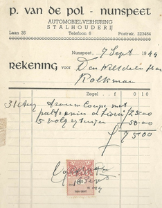 61 - Nota P. van de Pol voor de trouwauto's, voor een (protest) oranjebruiloft